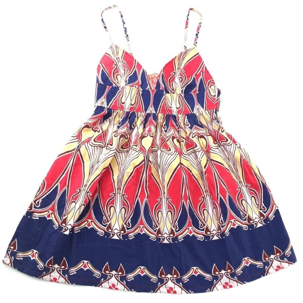 Forever 21 Red + Blue Spaghetti Strap Dress L